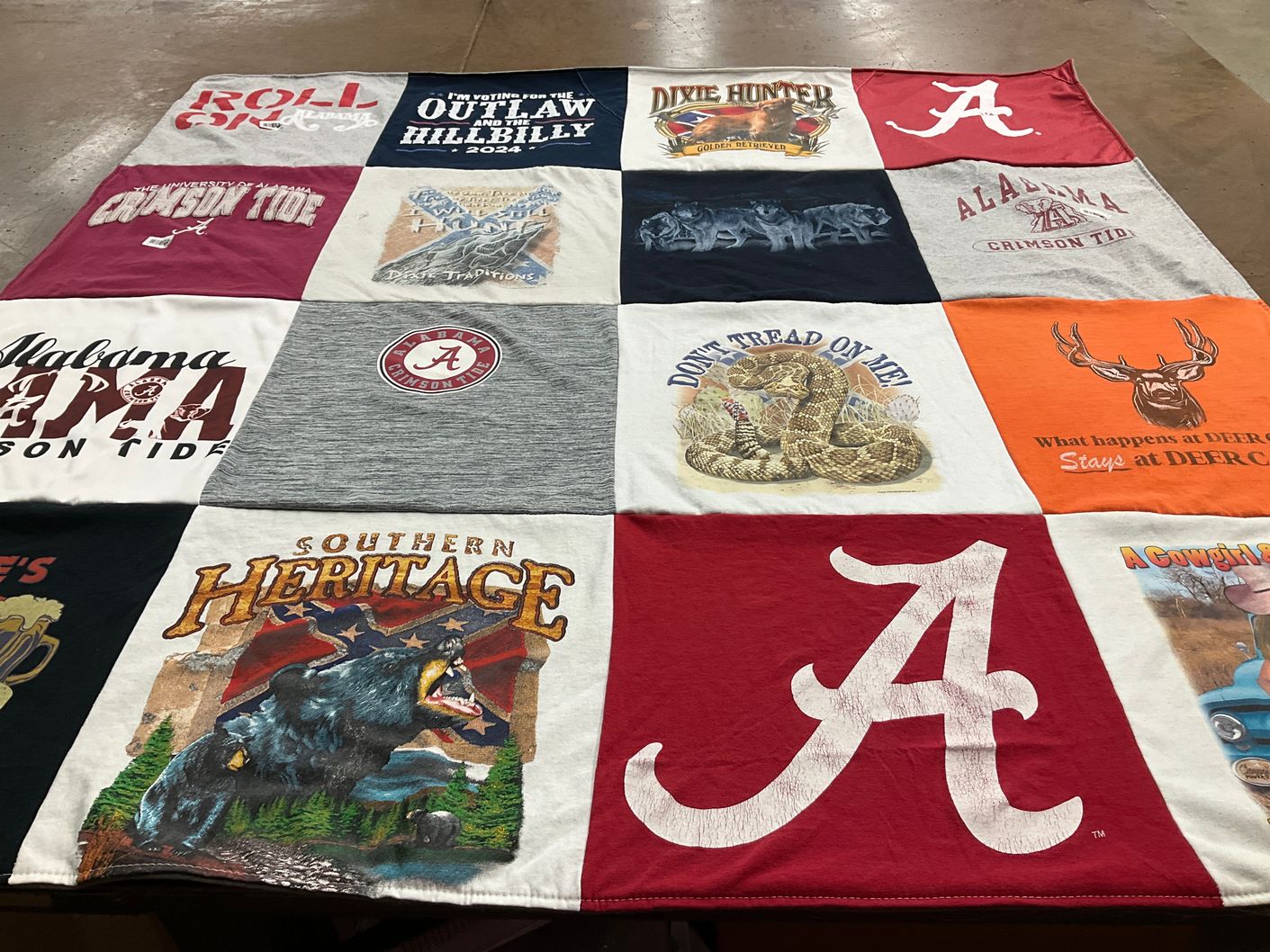 T-shirt quilt featuring alabama crimson tide by Michele from FL