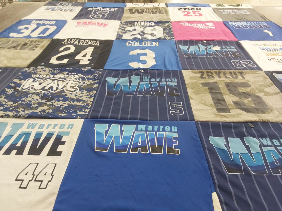 T-shirt quilt from warren high school by Melissa from IL
