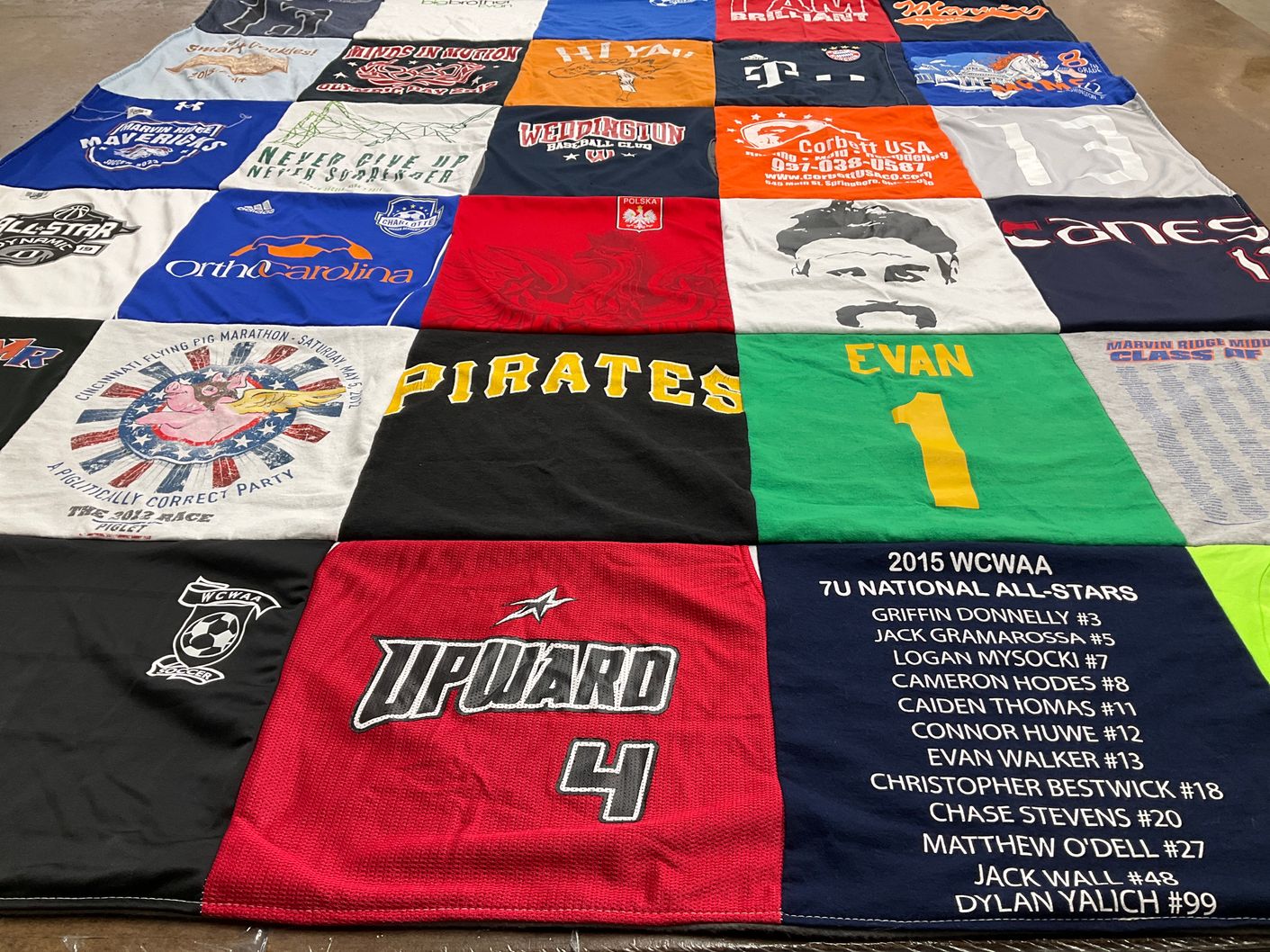 T-shirt quilt featuring orthocarolina, mavericks by Jamie from NC