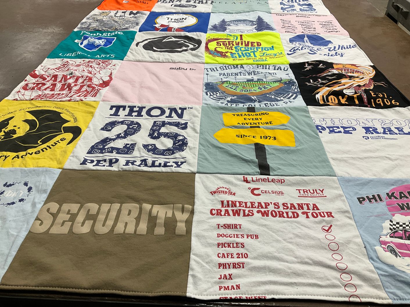 T-shirt quilt from penn state university by Maribeth from NJ