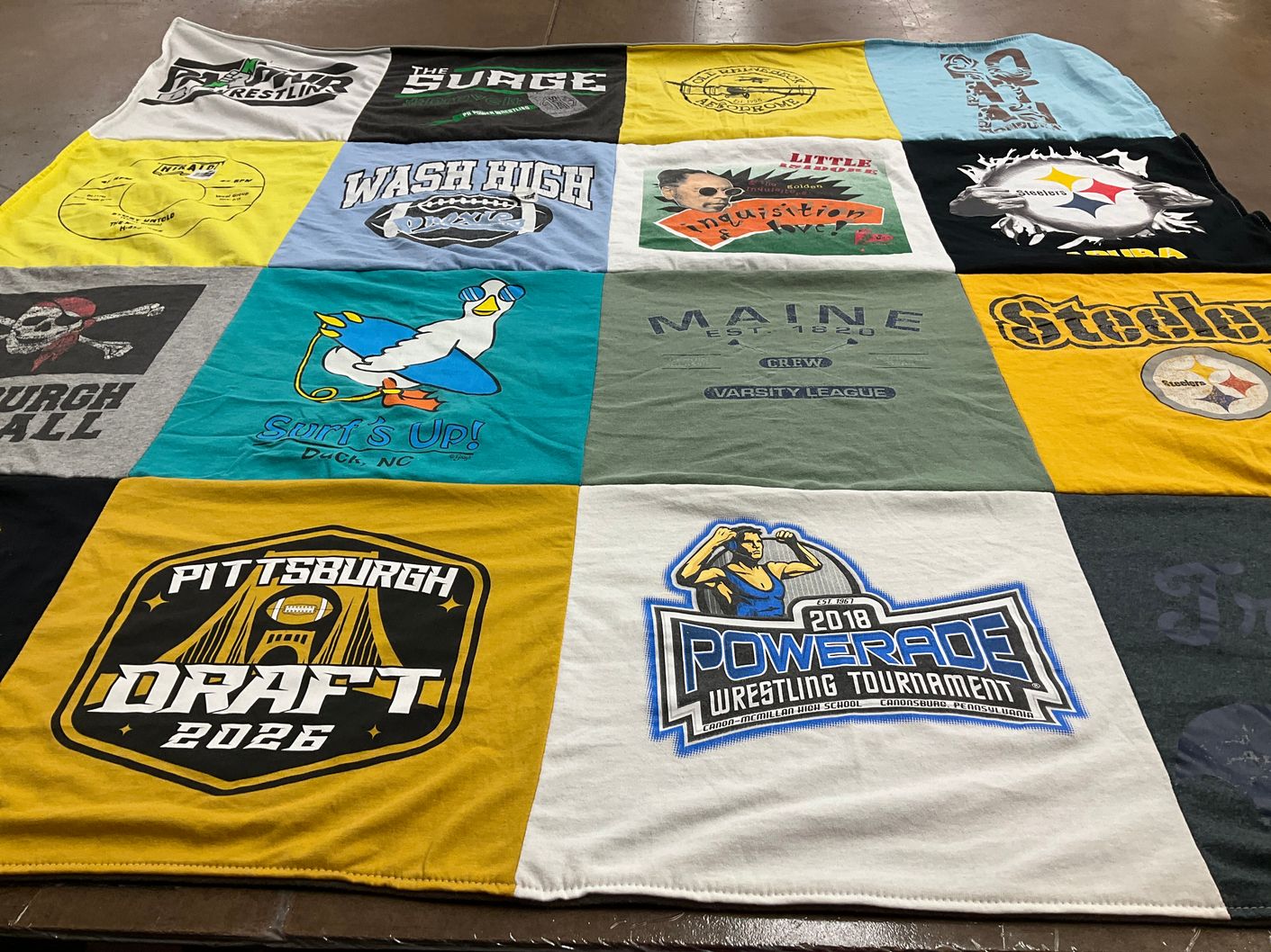 T-shirt quilt featuring pittsburgh steelers by Thomas from PA
