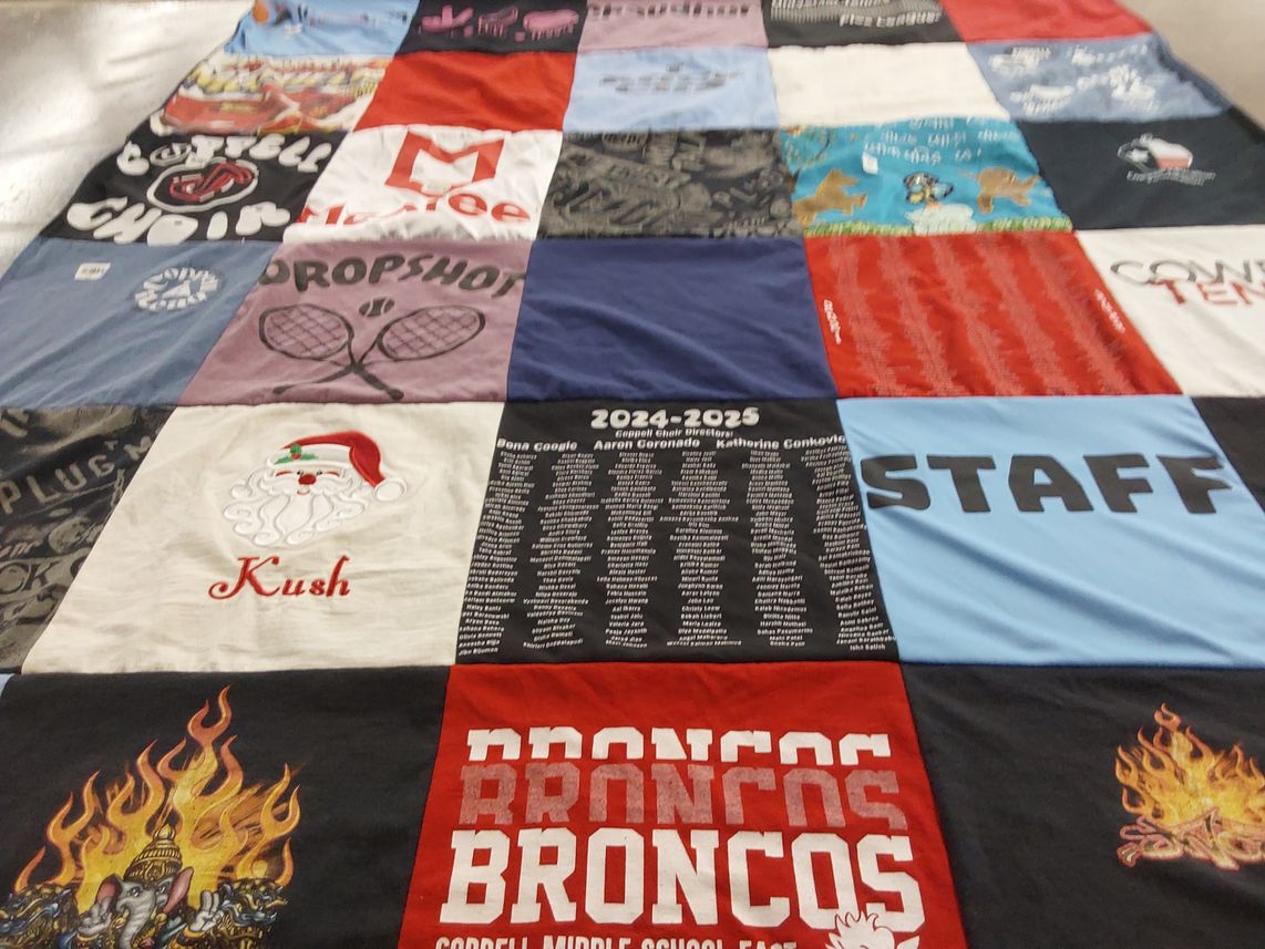 T-shirt quilt featuring broncos by Sancheeta from TX