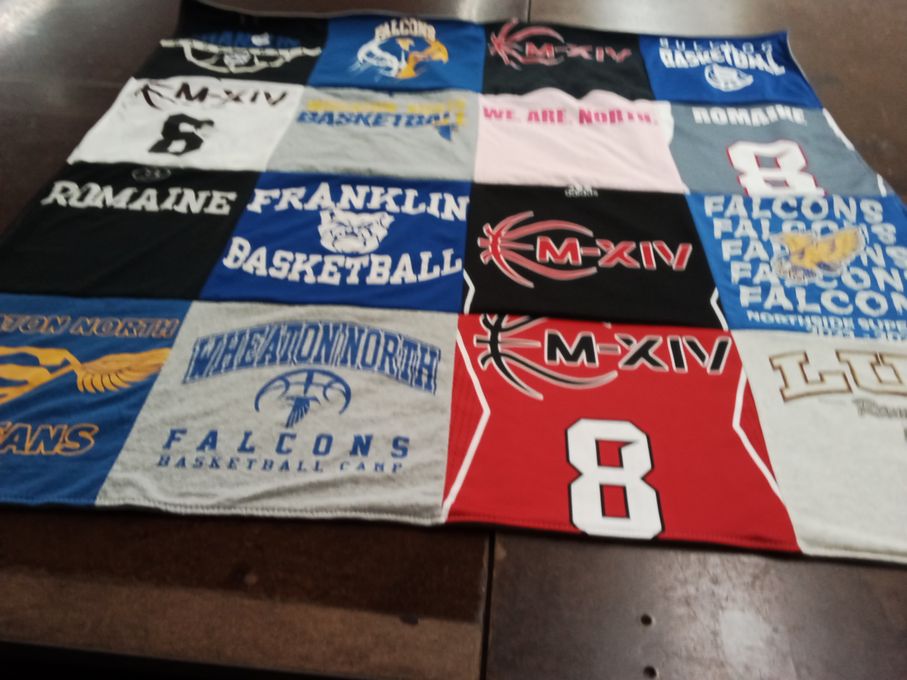 T-shirt quilt from wheaton north high school by Leah from IL