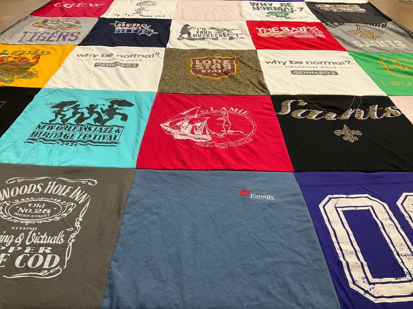 T-shirt quilt featuring new orleans saints by Julie from LA