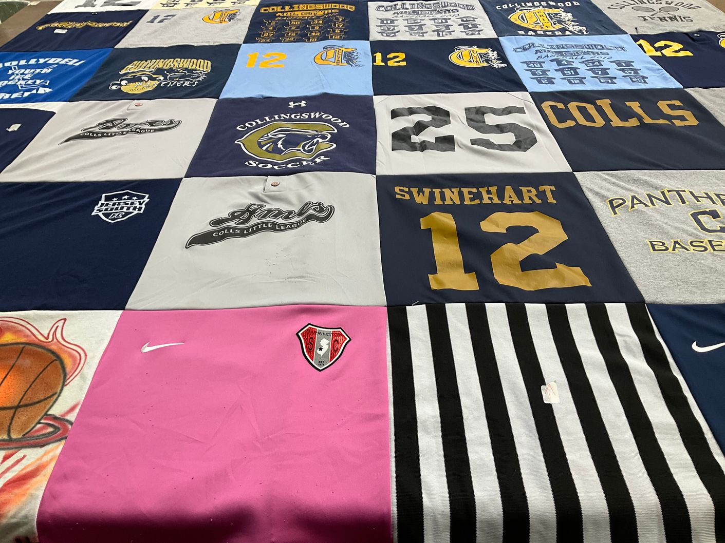 T-shirt quilt featuring collingswood high school baseball, collingswood high school soccer by Sharlotte from NJ