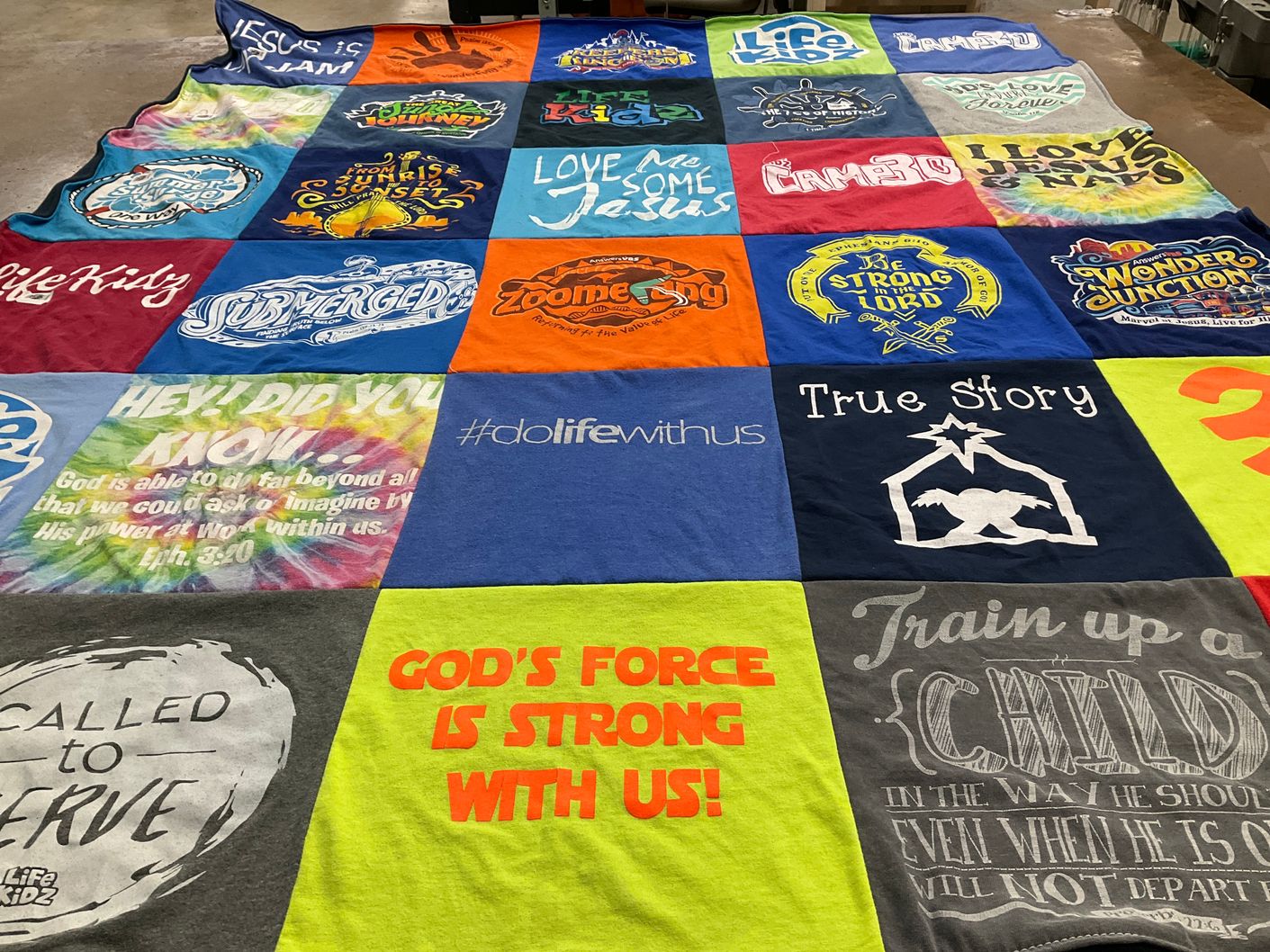 T-shirt quilt with faith, youth themes by Brianna from AL