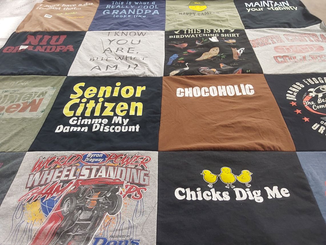 T-shirt quilt from north central college by eric from IL