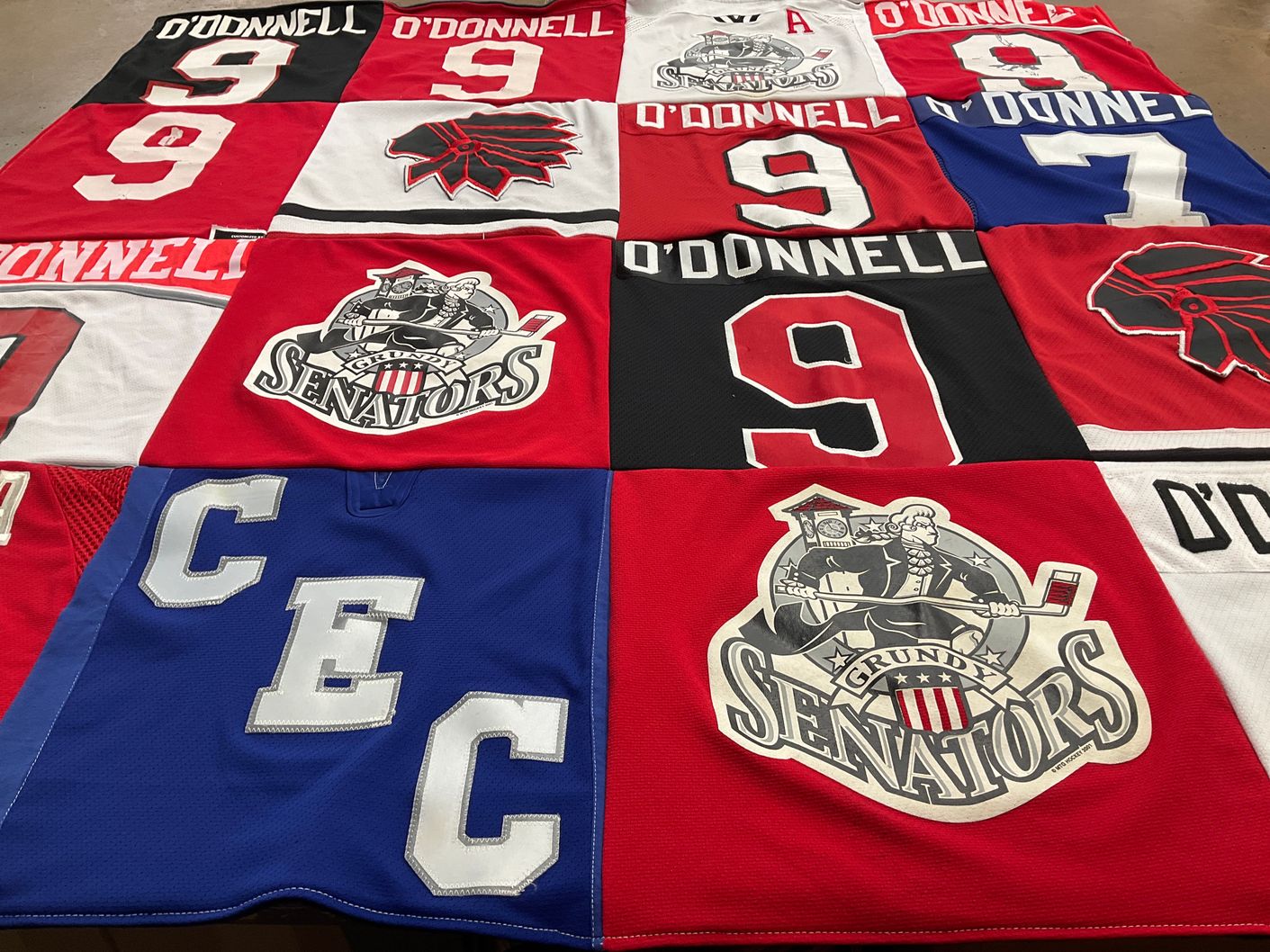 T-shirt quilt featuring grundy senators by Marie from PA