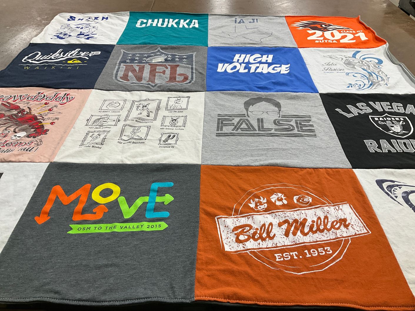 T-shirt quilt featuring las vegas raiders by Jennifer from TX