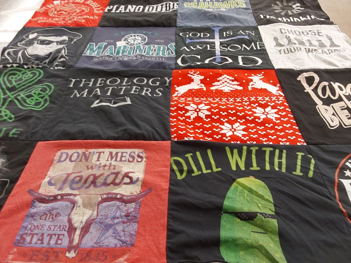 T-shirt quilt featuring seattle mariners, seattle seahawks by Dani from WA