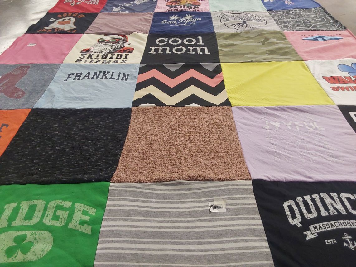 T-shirt quilt from quincy college by Kristen from MA