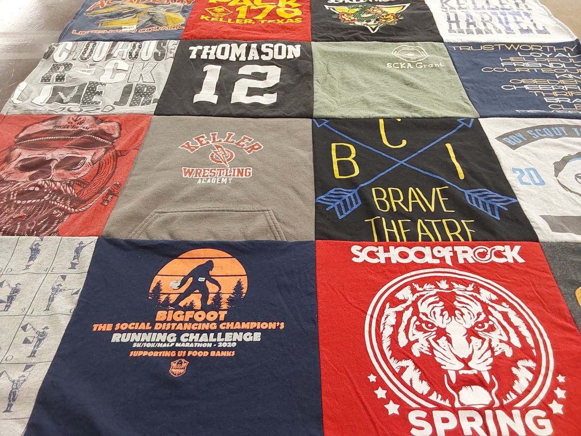 T-shirt quilt from keller academy by Dara from TX