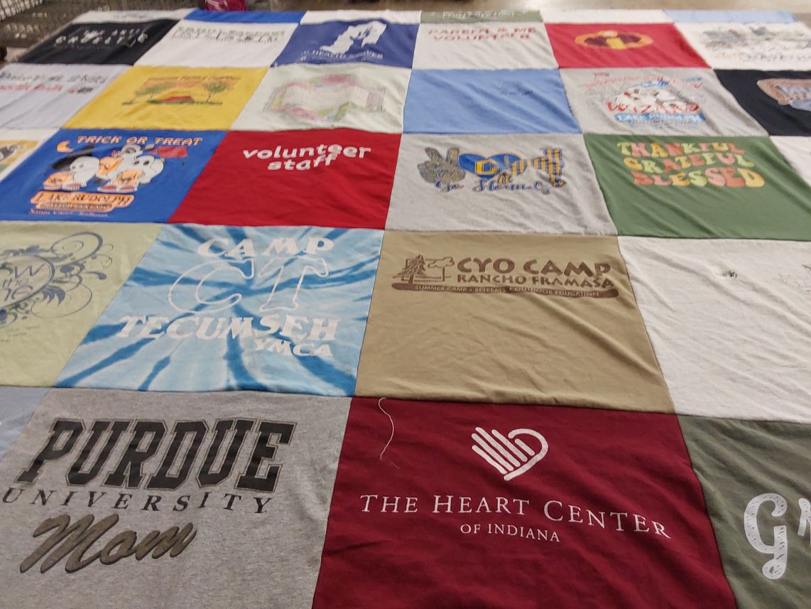 T-shirt quilt from purdue university by Arlene from IN
