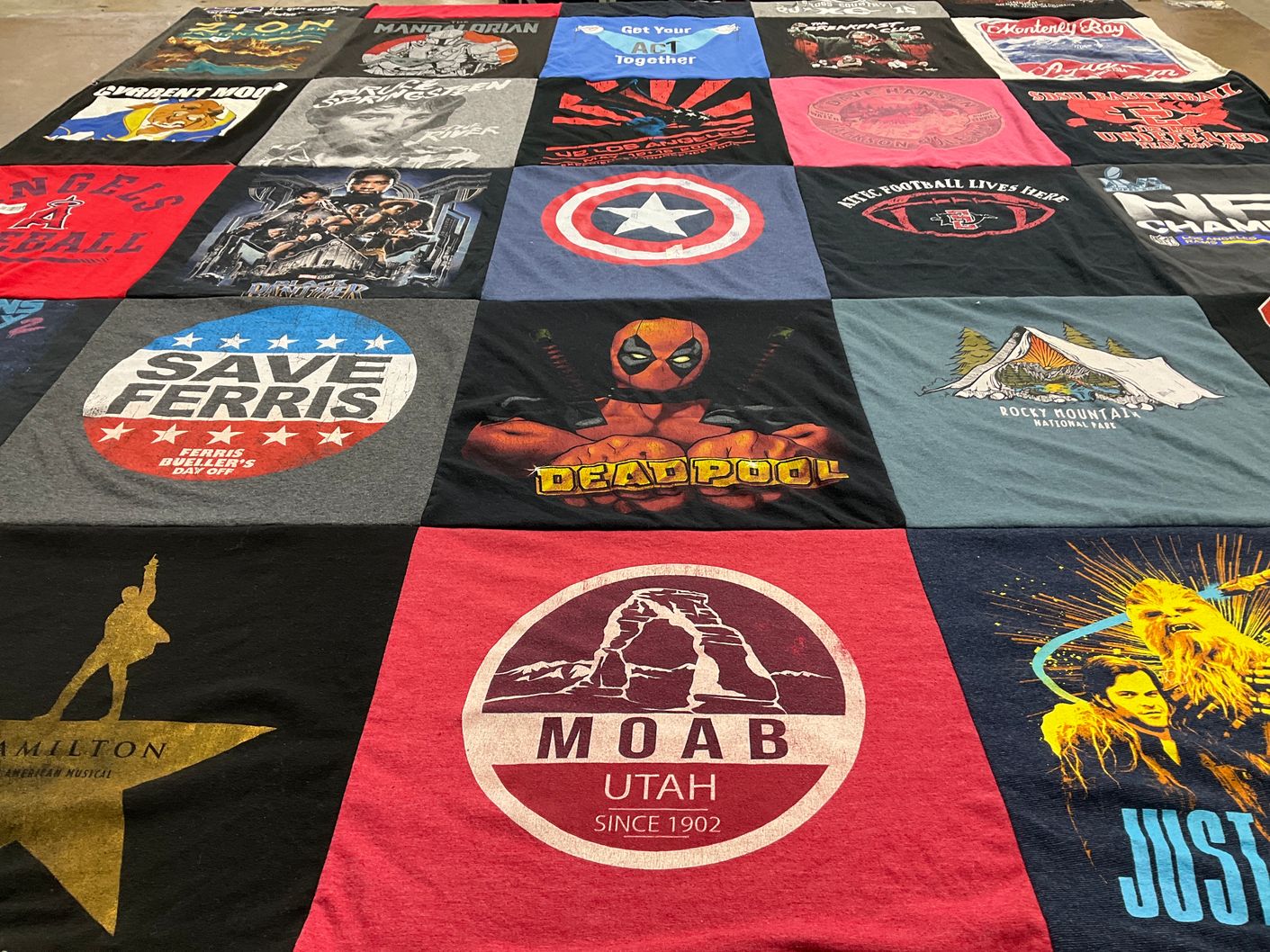 T-shirt quilt featuring san diego state university football by Anne from CA