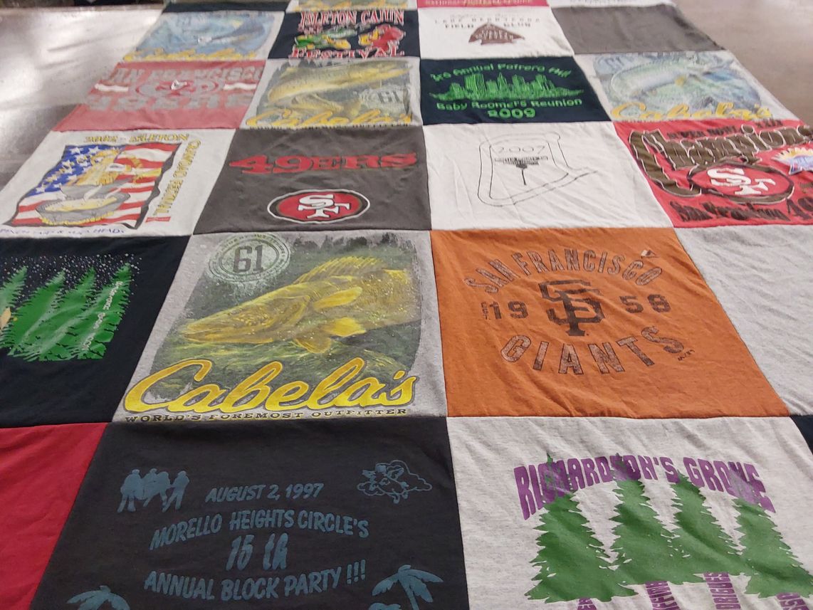 T-shirt quilt featuring san francisco 49ers, san francisco giants by Stacey from CA