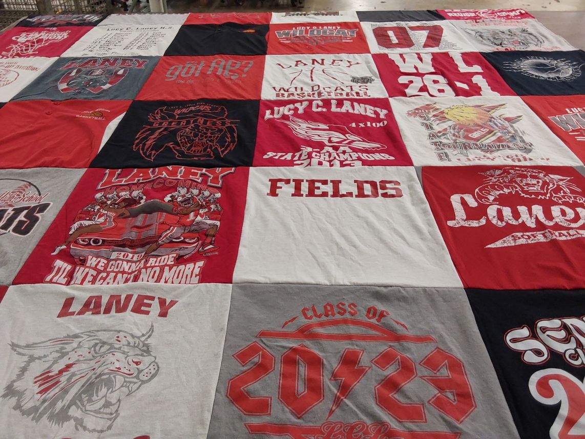 T-shirt quilt featuring laney wildcats by Cordaryl from GA
