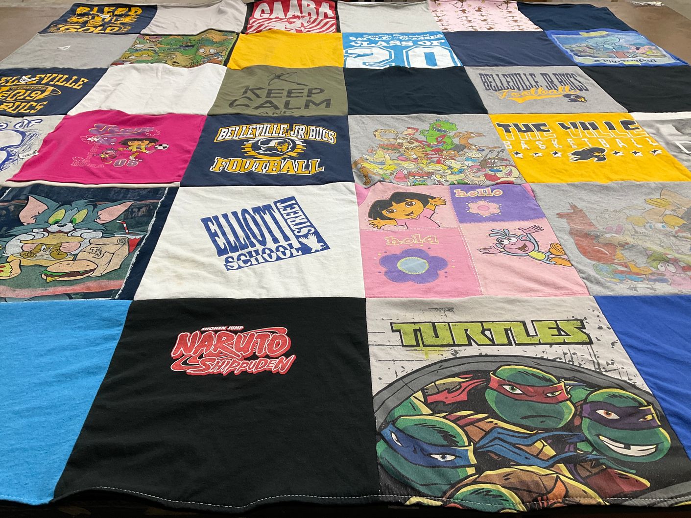 T-shirt quilt featuring belleville jr bucs, the ville basketball by Sophia from FL