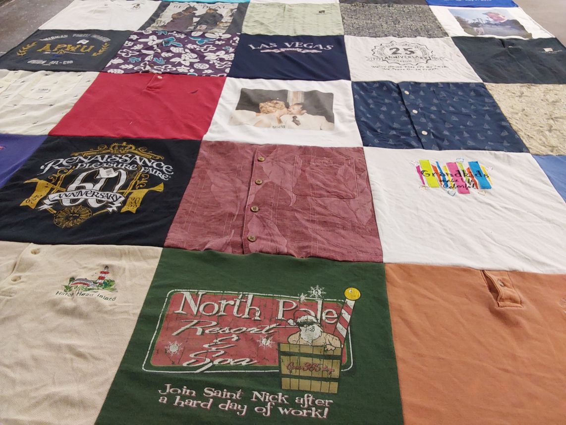 T-shirt quilt with travel, vacation themes by Lakisha from TX