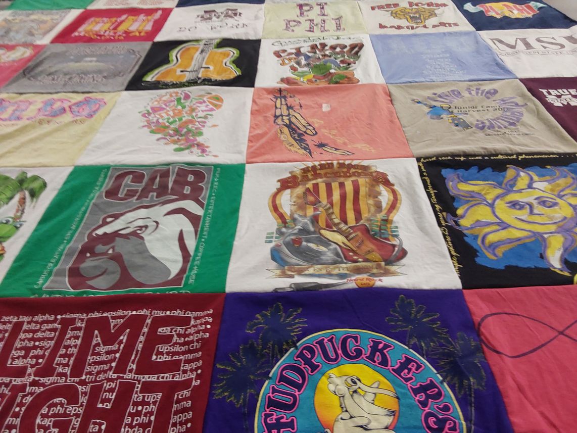 T-shirt quilt with music, community service themes by Lauren from MS