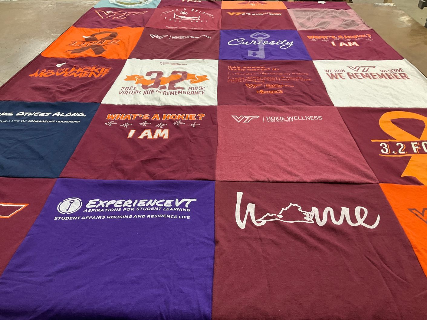 T-shirt quilt from virginia tech university by Joseph from VA