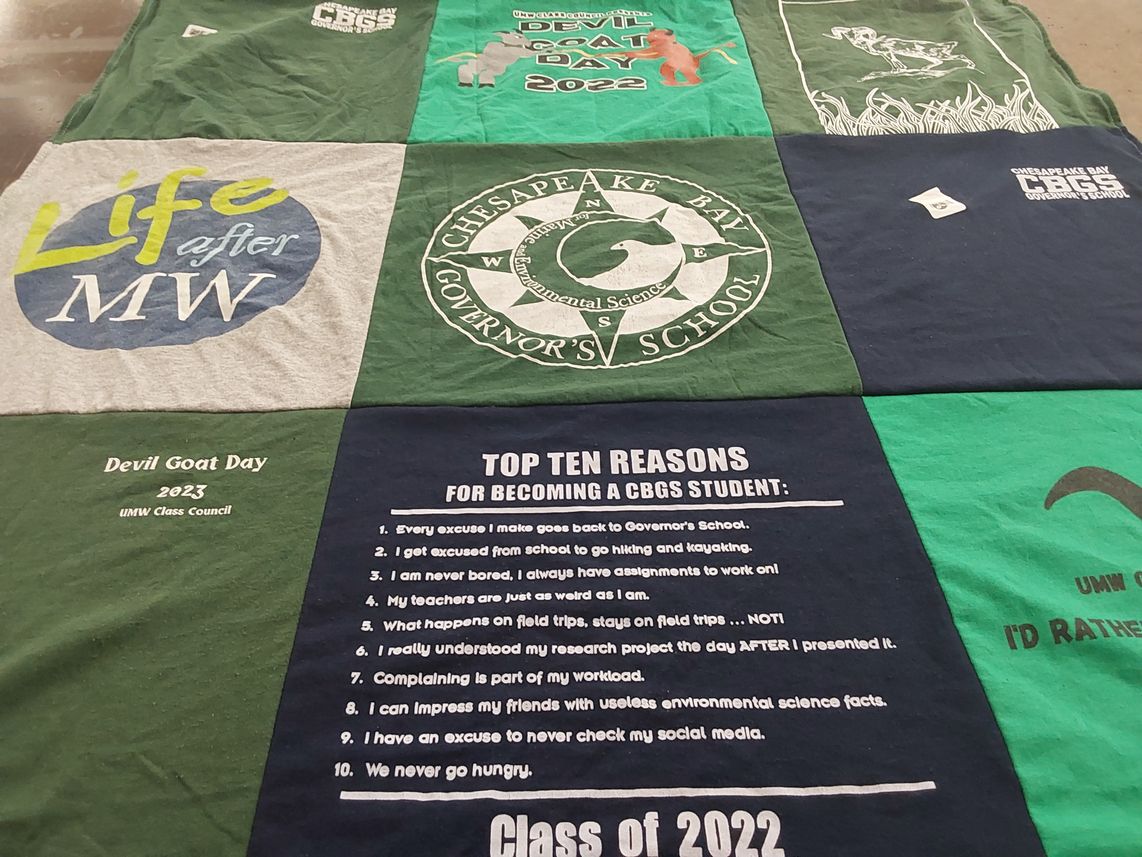 T-shirt quilt from chesapeake bay governor's school by Mariajose from VA