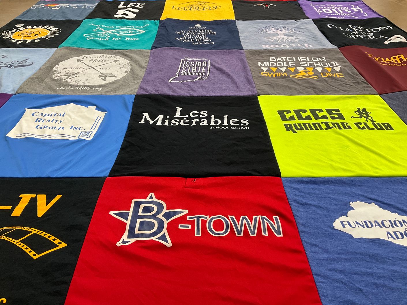 T-shirt quilt from batchelor middle school by Kelly from IN