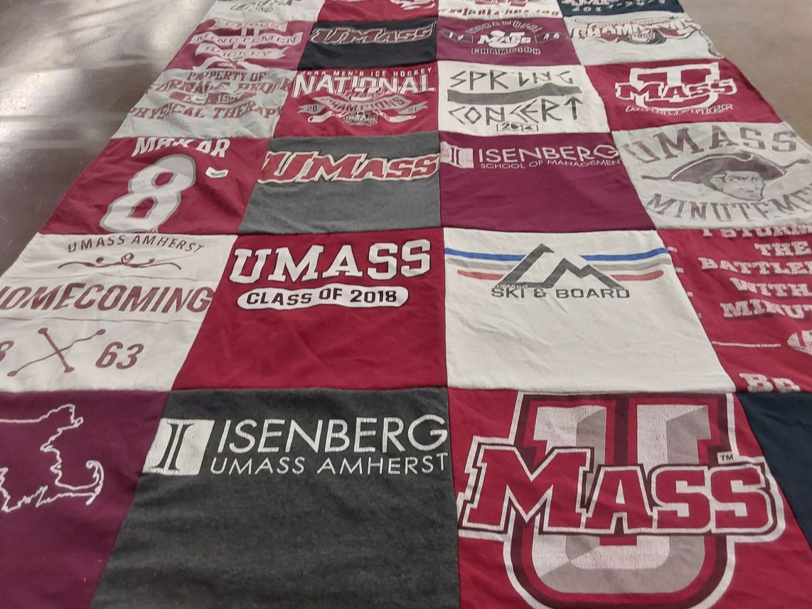 T-shirt quilt featuring umass minutemen hockey by Stacey from ME