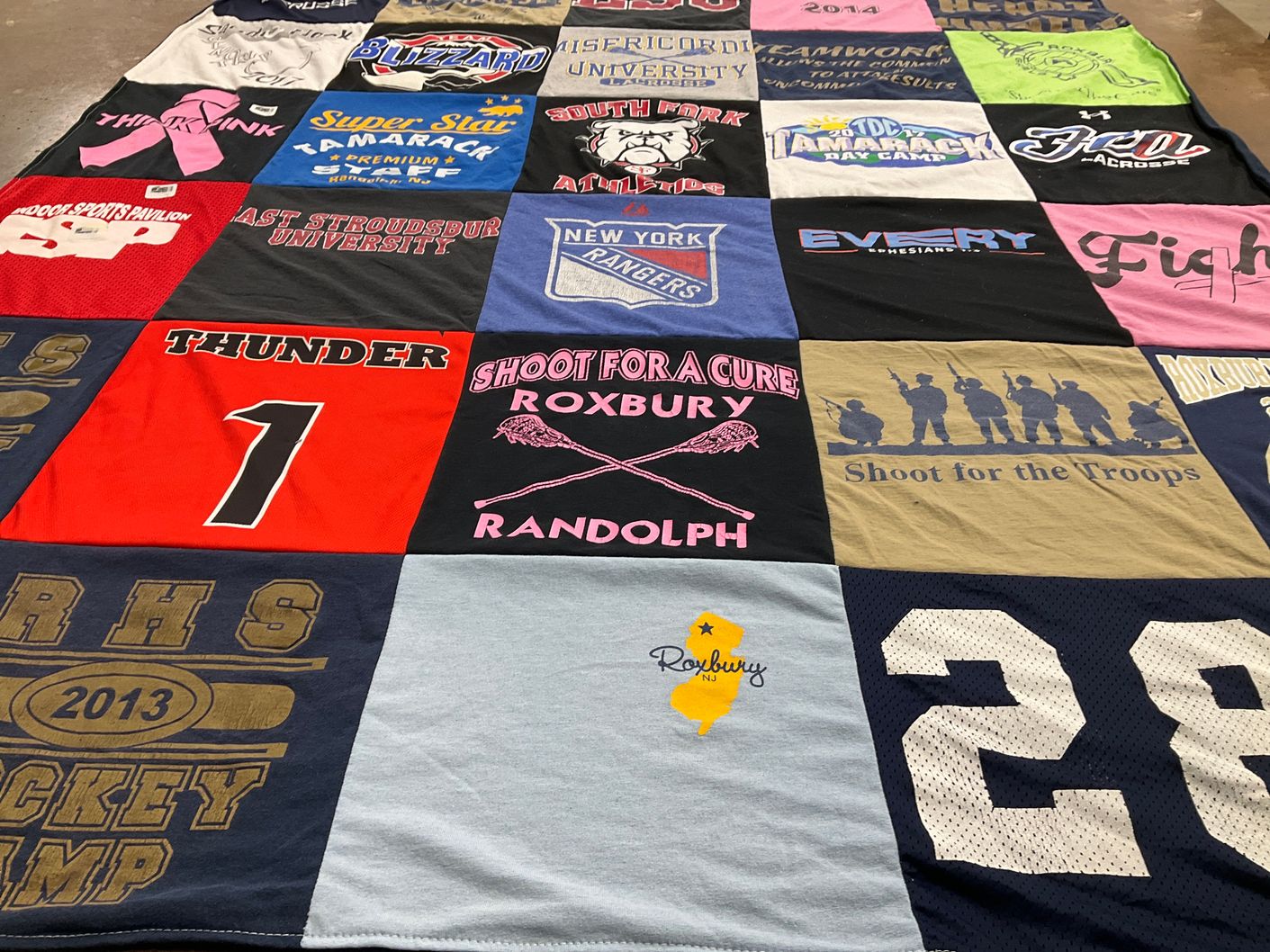 T-shirt quilt featuring new york rangers by Laura from NJ