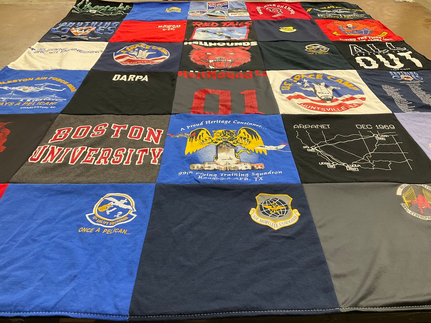 T-shirt quilt from boston university by Ben from RI