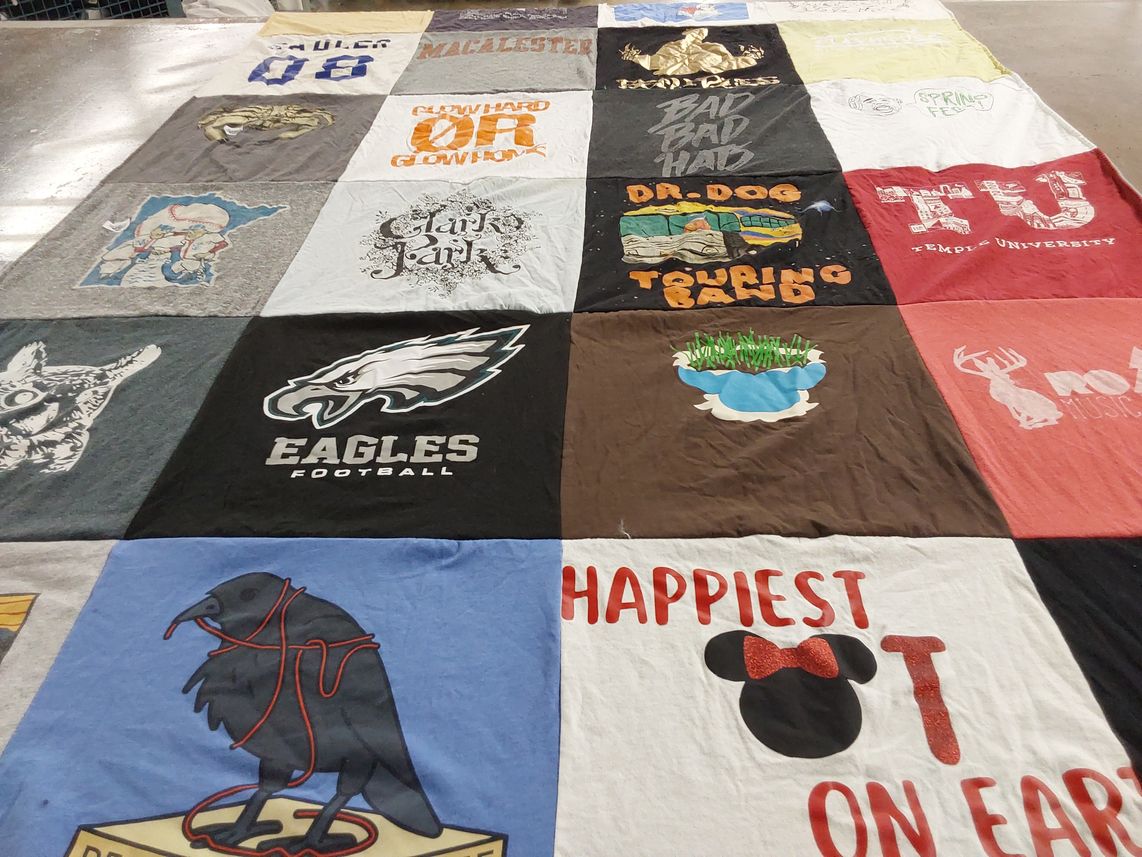 T-shirt quilt featuring eagles football by Autumn from ME
