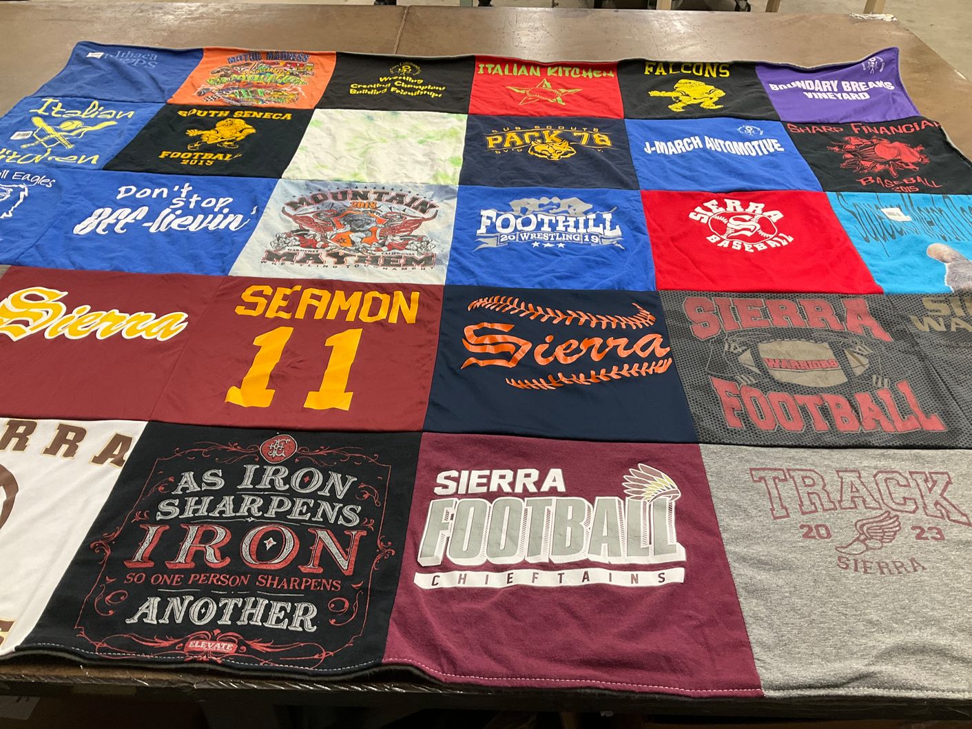T-shirt quilt featuring sierra chieftains football by Amanda from CA