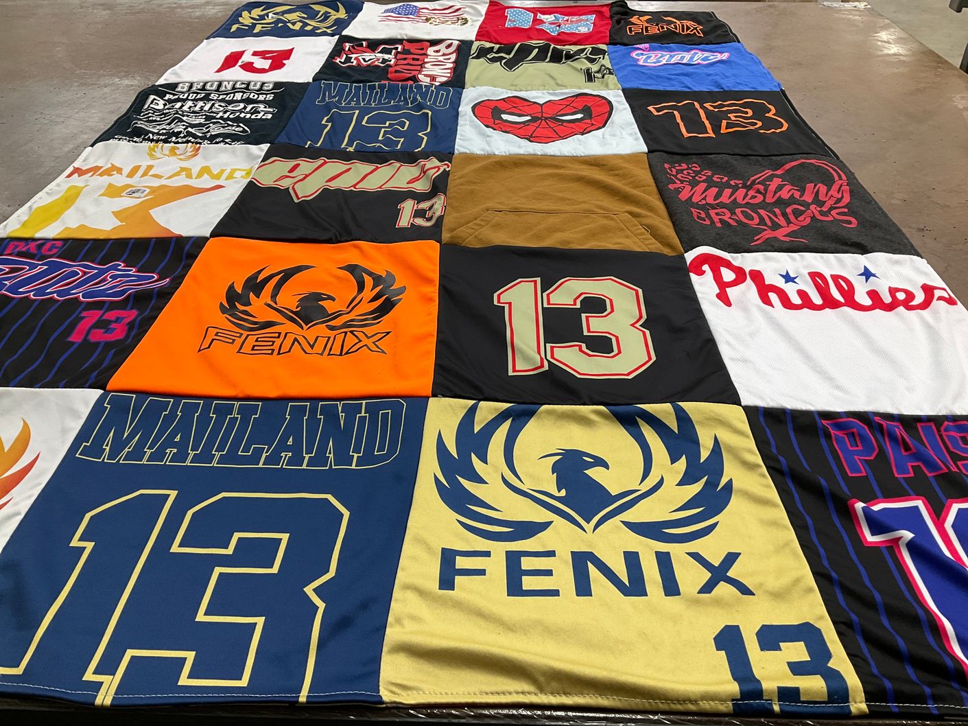 T-shirt quilt featuring mustang broncos, fenix by Tracy from OK
