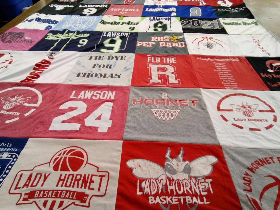 T-shirt quilt featuring lady hornets basketball by Shellie from IN