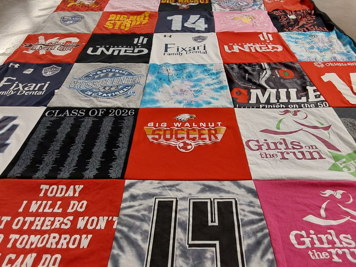 T-shirt quilt featuring big walnut soccer by Darleen from OH