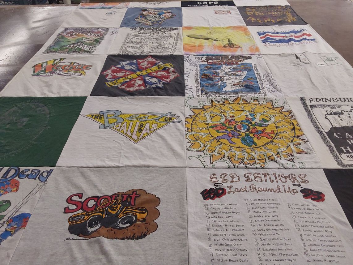 T-shirt quilt from edinburg high school by Kirsten from TX