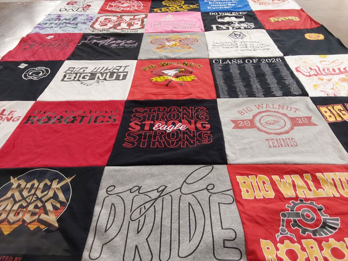 T-shirt quilt from big walnut high school by Darleen from OH