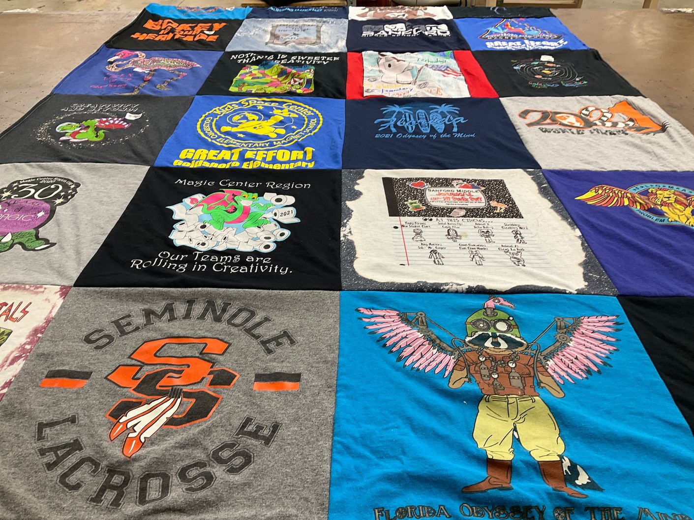 T-shirt quilt from seminole high school by Kelly from FL