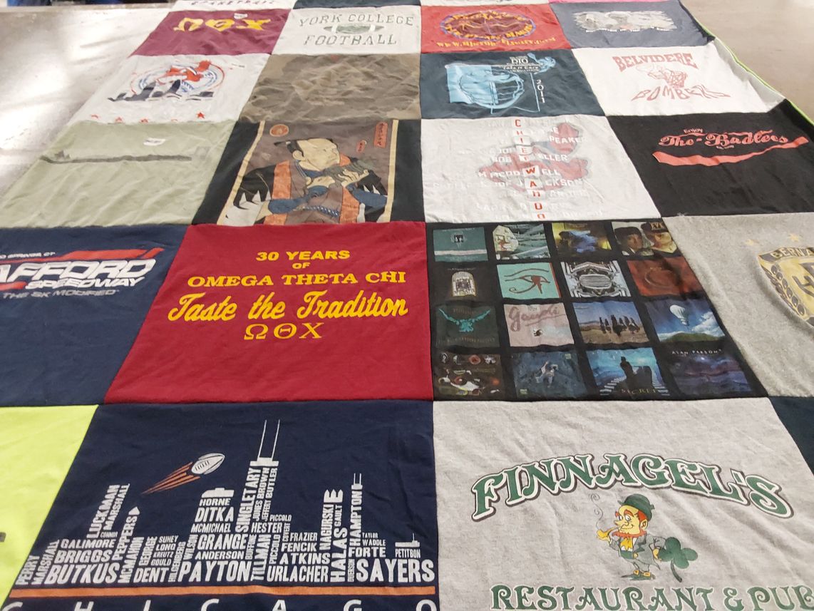 T-shirt quilt from york college by Terry from PA