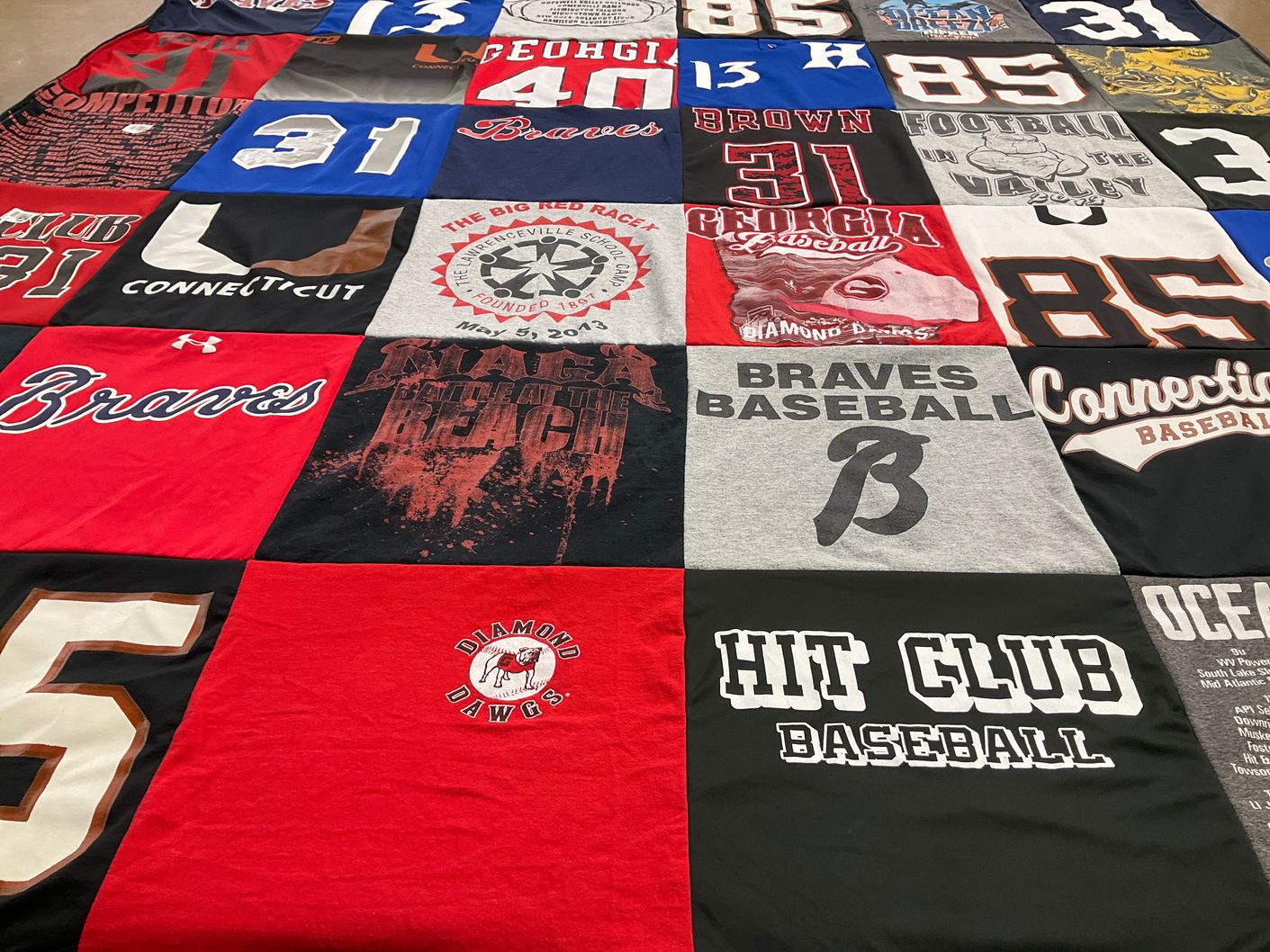 T-shirt quilt featuring braves baseball by Erin from FL