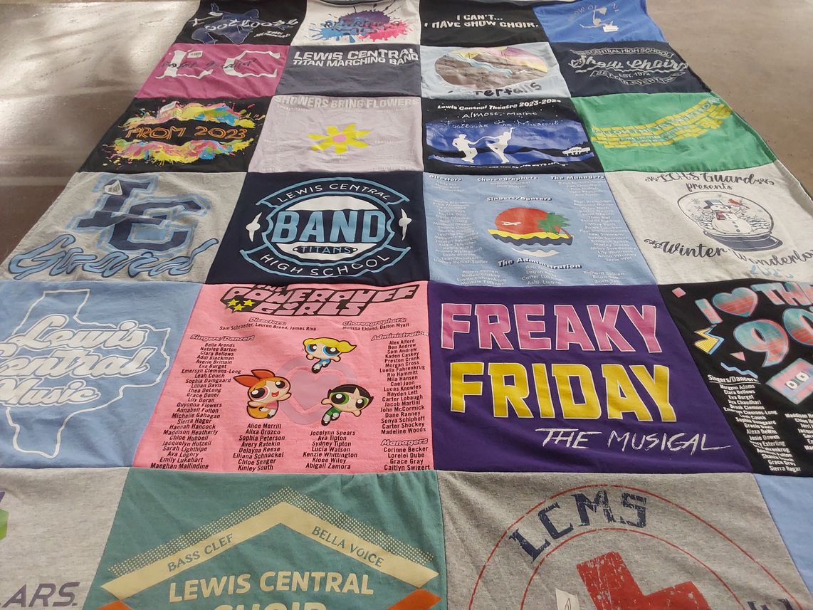 T-shirt quilt from lewis central high school by Sarah from IA