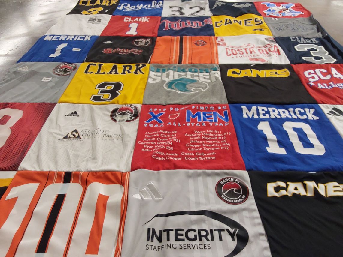 T-shirt quilt featuring canes soccer team by Cameron from VA