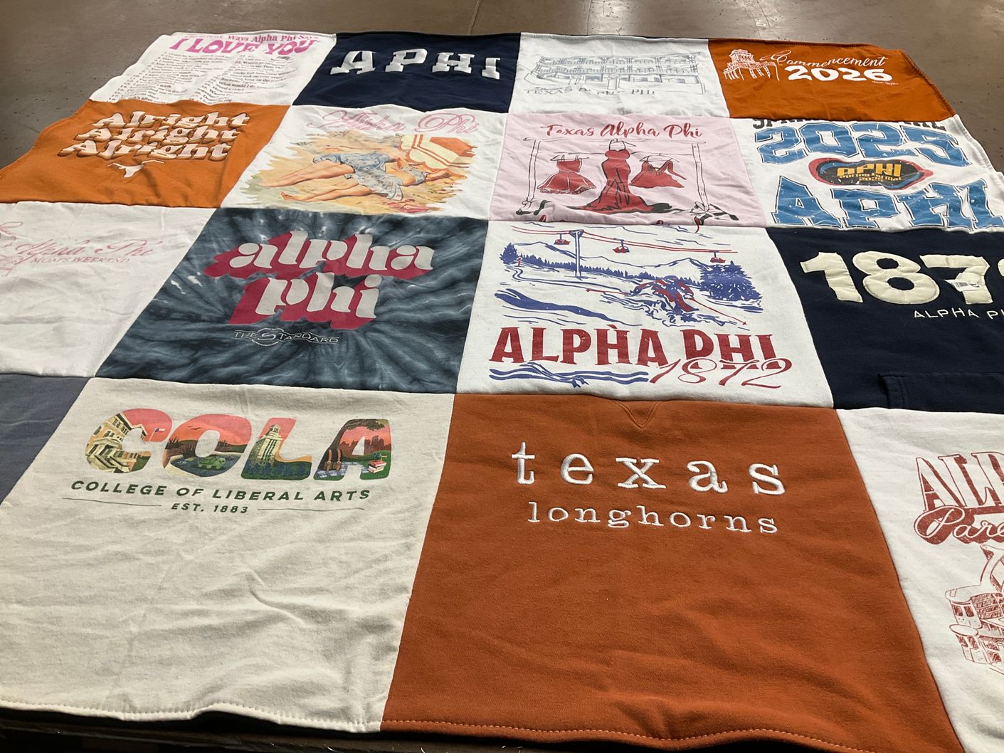 T-shirt quilt from university of texas at austin by Derek from TX