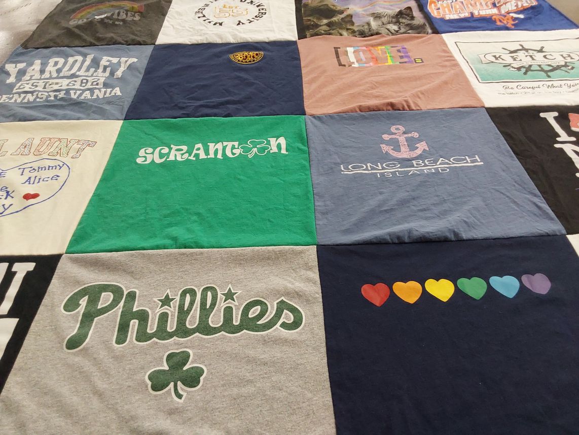 T-shirt quilt featuring philadelphia phillies by Kathleen from PA