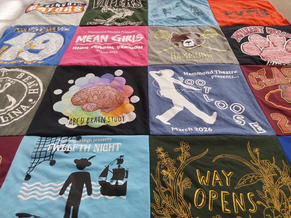 T-shirt quilt from hammond high school by Kathy from MD