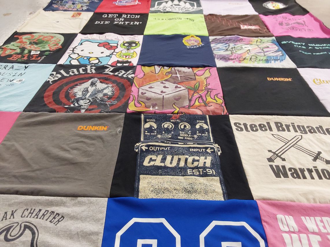 T-shirt quilt from peak charter school by neely from NC