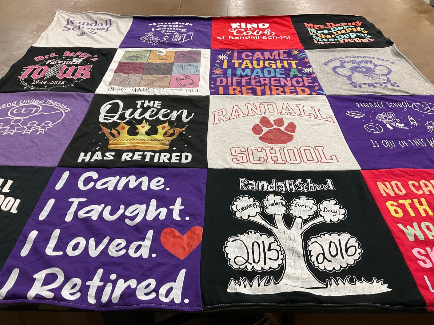 T-shirt quilt from randall school by Gillian from NY