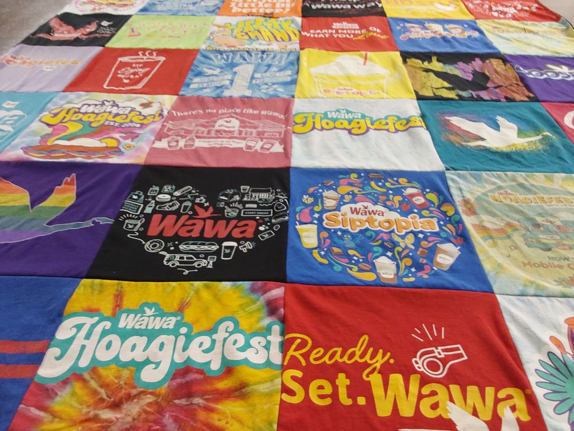 T-shirt quilt with food, festivals themes by Kimberly from VA