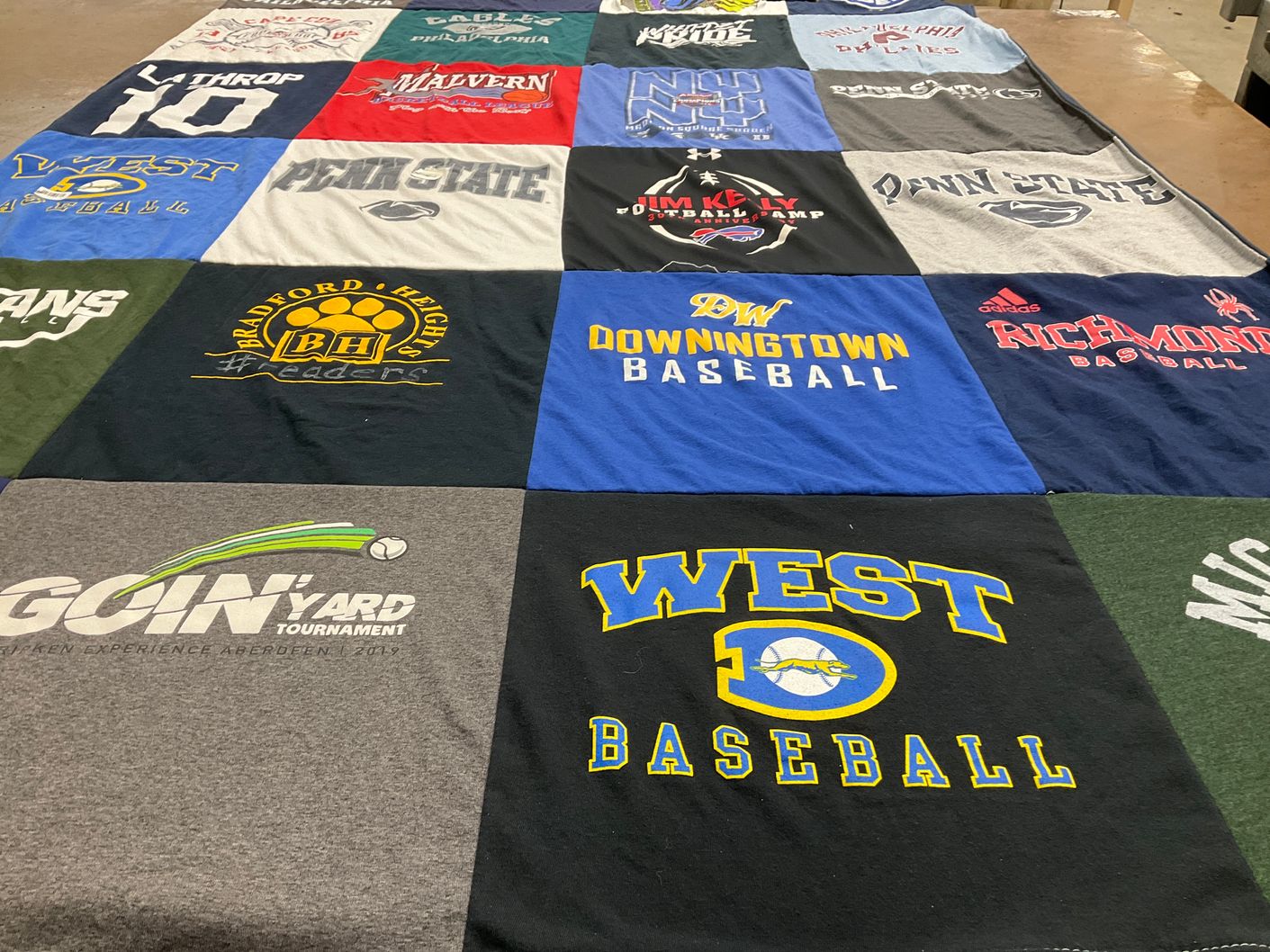 T-shirt quilt featuring downingtown baseball, west baseball by Vanessa from PA