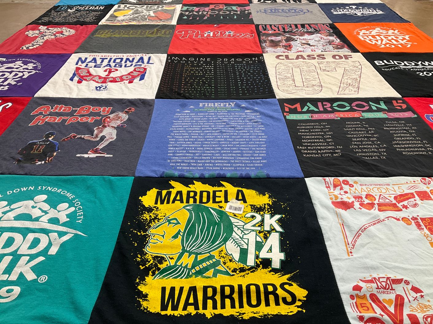 T-shirt quilt featuring philadelphia phillies by Renee from NJ