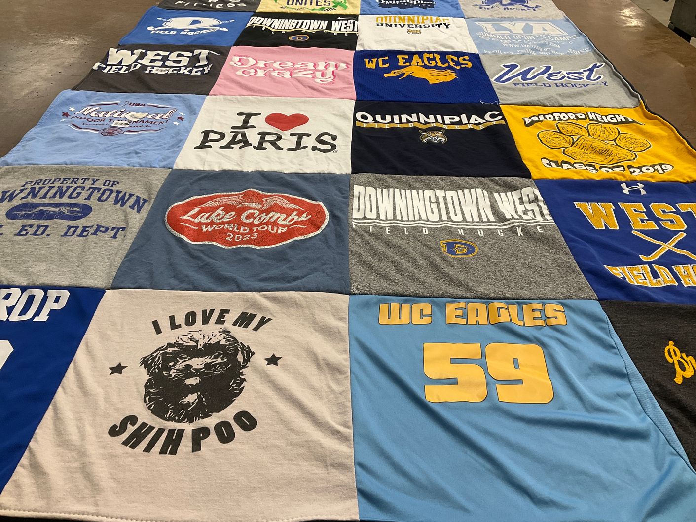 T-shirt quilt featuring west field hockey, wc eagles by Vanessa from PA